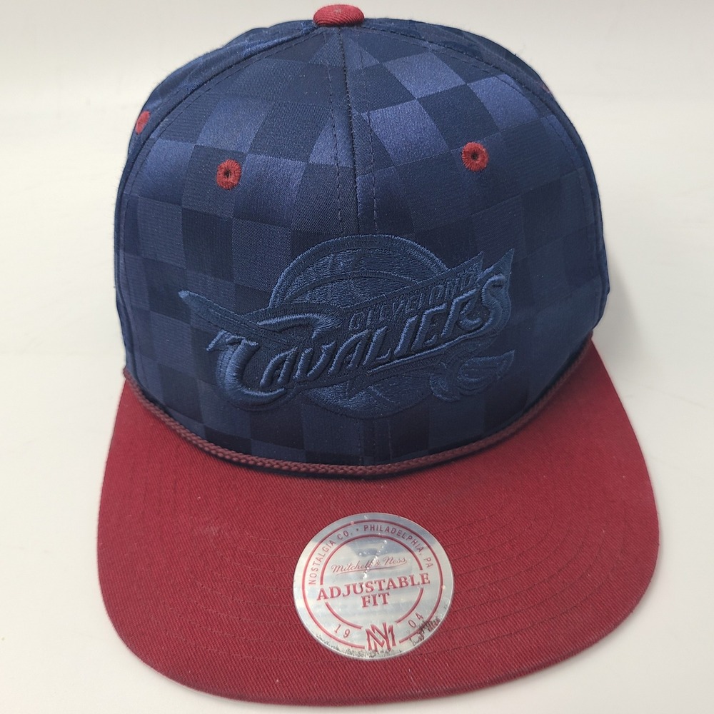 Cleveland Cavaliers Hat Snapback Mitchell & Ness‎ Blue Red NBA Checkerboard Men